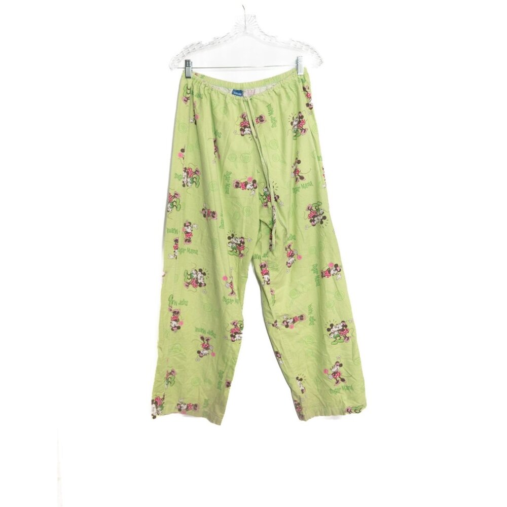 Disney Size M(8/10) "Sugar Mama" Minnie Mouse Pajama Pants Size L Green